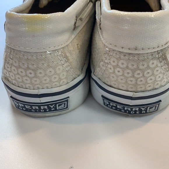 Sperry Top Sider sequined white tennis shoes size 5 1/2 - Picture 5 of 9